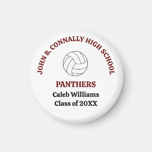Maroon High School Volleyball Player Personalized Magnet