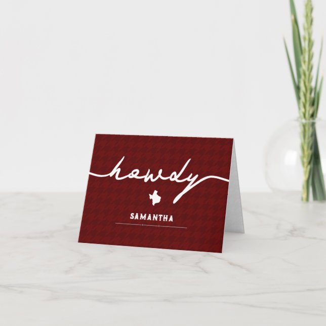 Maroon Howdy Houndstooth Texas (Devant)