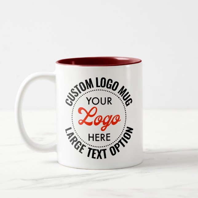 MAROON Large Text Promotional Two-Tone Logo Mug (Left)