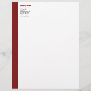 Maroon Left Sidebar Letterhead