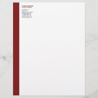 Maroon Left Sidebar Letterhead