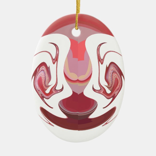 Maroon Majesty: Rustic Radiance Textured African  Ceramic Ornament (Front)