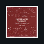 Maroon Mathematics Graduate Class of Graduation Napkin<br><div class="desc">Beautiful and elegant graduation napkins with a pattern of mathematic equations and graphics for your celebration in white and maroon colors. Illustrated and designed by Patricia Alvarez.</div>