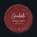 Maroon Mathematics High School Graduate Party Paper Plate<br><div class="desc">Simple and elegant maroon math graduation paper plates with a beautiful script font. Great high school or college graduate. Illustrated and designed by Patricia Alvarez.</div>