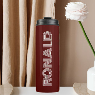 Maroon Modern Typography Personalized Thermal Tumbler