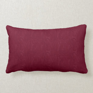 Maroon Moire Pattern Print Lumbar Pillow