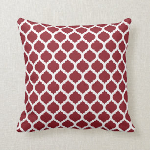 Maroon Moroccan Pattern Throw Pillow