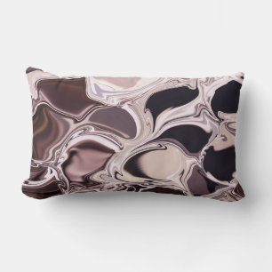 Maroon Moving Colours Marble Browns and Tans  Lumbar Pillow