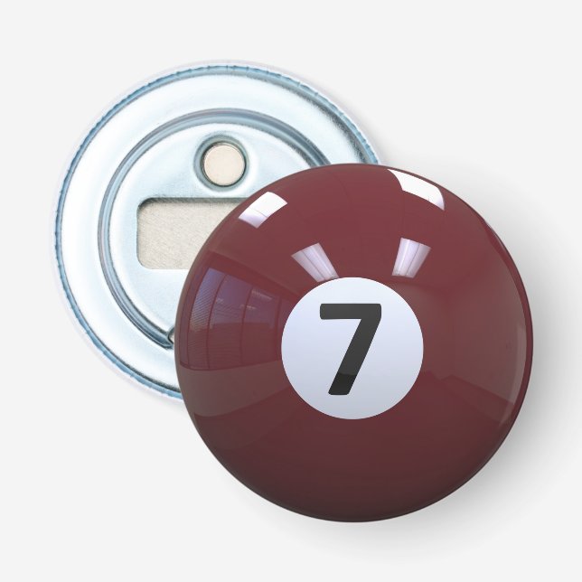 Maroon No. 7 Billiard Pool Ball Bottle Opener (Front)