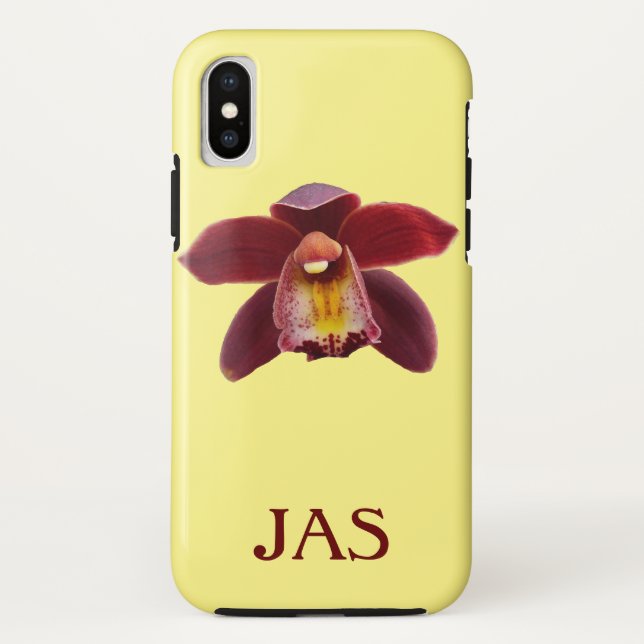 Maroon Orchids I Beautiful Red Floral Case-Mate iPhone Case (Back)