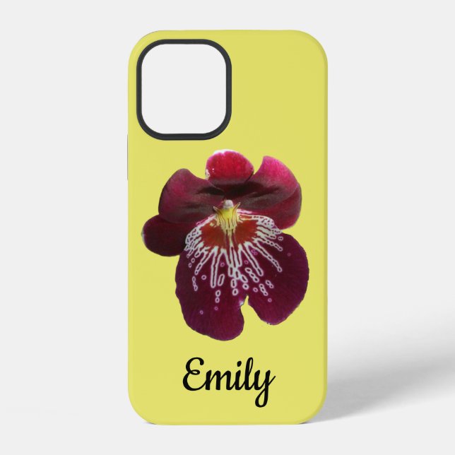 Maroon Orchids II Elegant Floral iPhone Case (Back)