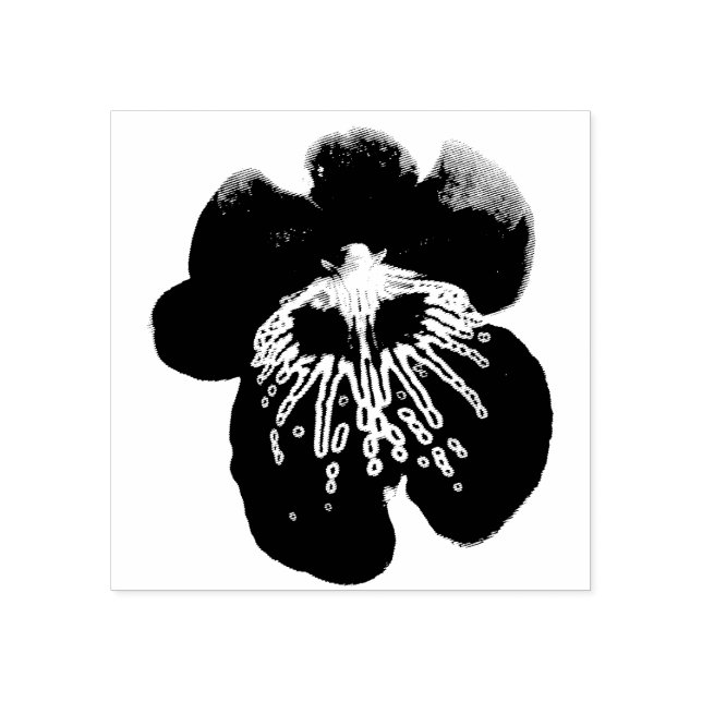 Maroon Orchids II Elegant Floral Rubber Stamp (Imprint)