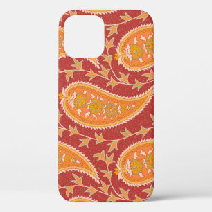 Maroon Paisley: Turkish Cucumber Ornament. iPhone 12 Case