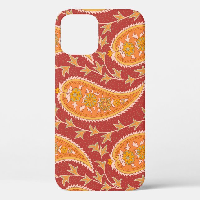 Maroon Paisley: Turkish Cucumber Ornament. Case-Mate iPhone Case (Back)