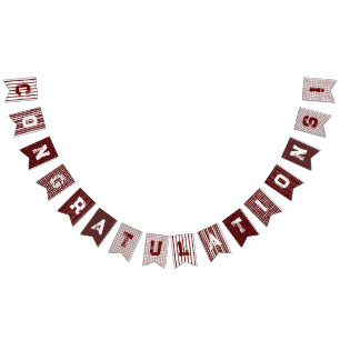 Maroon Patterned Congratulations bunting banner