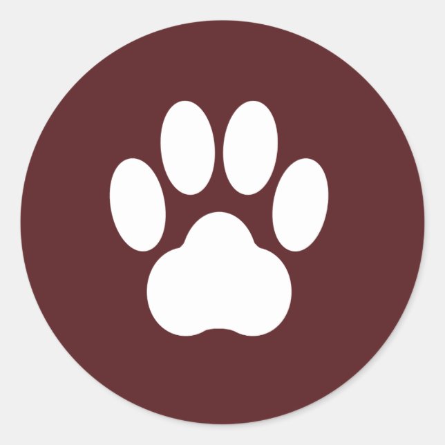 Maroon Paw Print Sticker (Front)