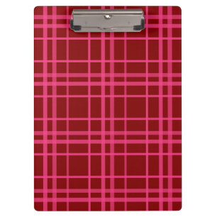 Maroon Pink Check Grid Plaid Design Clipboard
