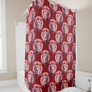Maroon Pink Lion Head Design