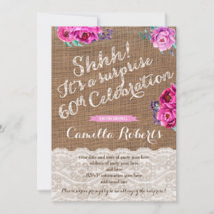 Maroon Plum Surprise 50e Fête Invitations femelle