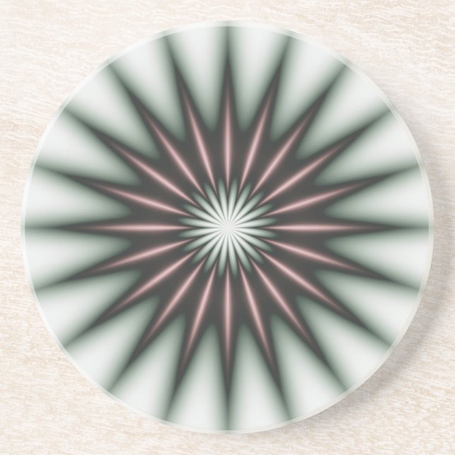 Maroon Radiant Pattern Coaster (Front)