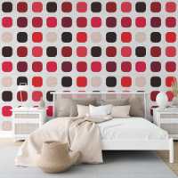 Maroon Red Black Magenta Pink Beige Art Pattern
