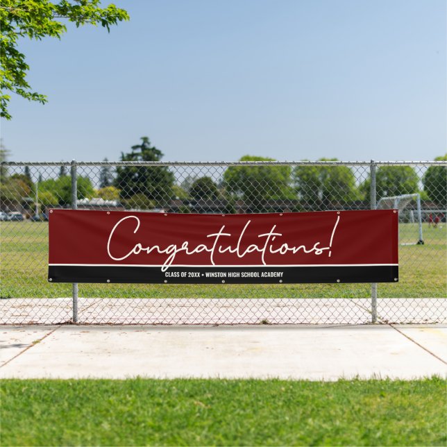 Maroon Red Congratulations Class of 2024 Grads Banner (Insitu)