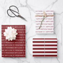 Maroon Red Custom Happy Birthday With Love 