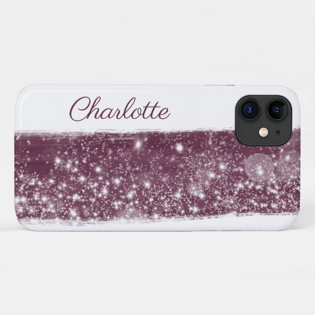 Maroon Red Glitter Name Paint Streak Case-Mate iPhone Case (Back (Horizontal))