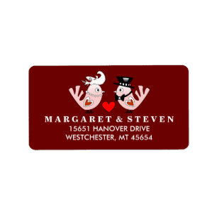 Maroon Red Label Wedding Pink Love Birds & Heart