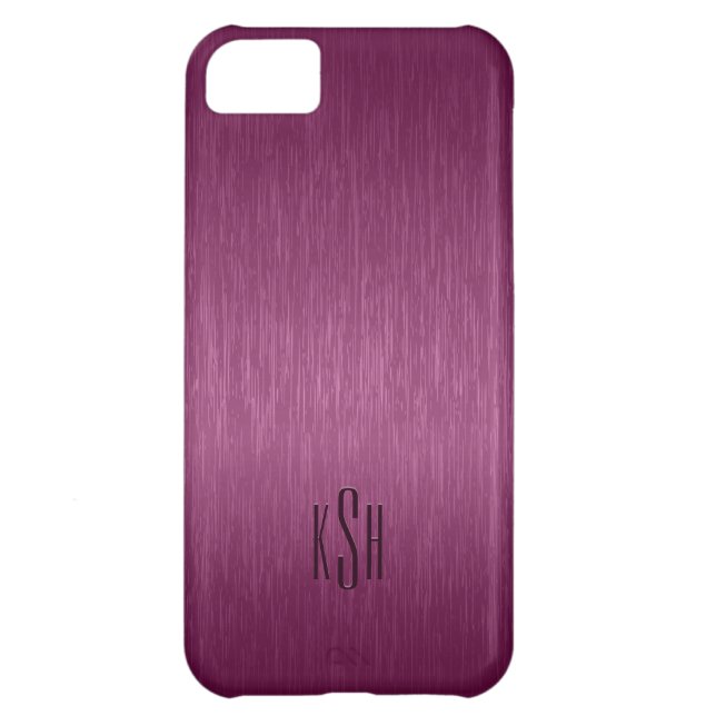 Maroon Red Metallic Brushed Aluminum Look Case-Mate iPhone Case (Back)