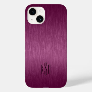 Maroon Red Metallic Brushed Aluminum Look Case-Mate iPhone 14 Case