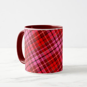 Maroon Red Pink Plaid Tartan Design  Mug
