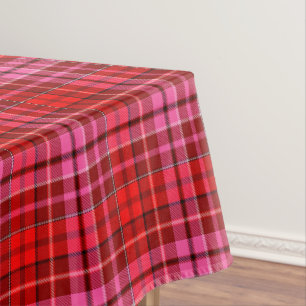 Maroon Red Pink Plaid Tartan Design  Tablecloth