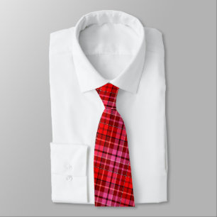 Maroon Red Pink Plaid Tartan Design  Tie