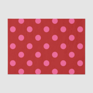 Maroon Red Pink Polka Dots Design Tissue Paper