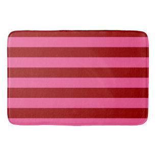 Maroon Red Pink Stripes Design  Bath Mat