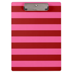 Maroon Red Pink Stripes Design Clipboard