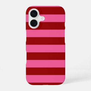 Maroon Red Pink Stripes Design  iPhone 16 Case