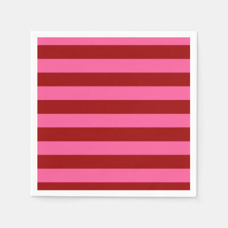 Maroon Red Pink Stripes Design Napkin