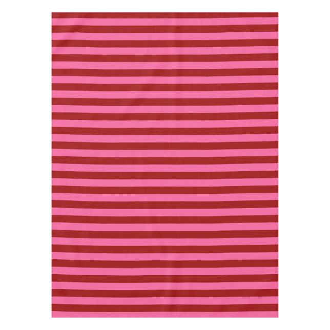 Maroon Red Pink Stripes Design  Tablecloth (Front)