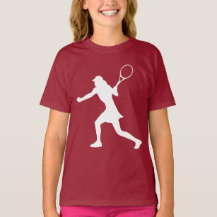 Maroon red tennis sport t shirt for girls