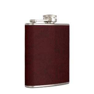 Maroon Red Velvet Personalized Home Casino Hip Flask