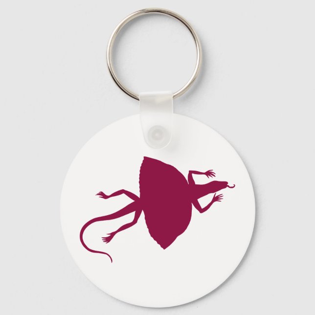 Maroon reptile keychain (Front)