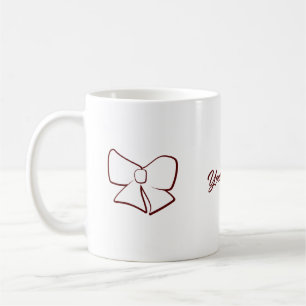 Maroon Ribbon Aeshtetic Name Coffee Mug