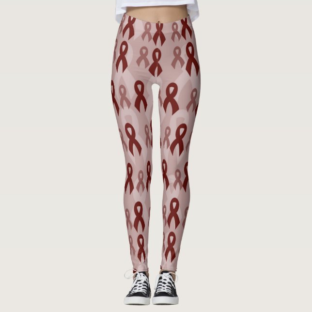 Maroon Ribbons...APS Leggings (Front)