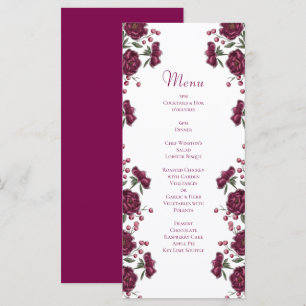 Maroon Rose Wedding Menus