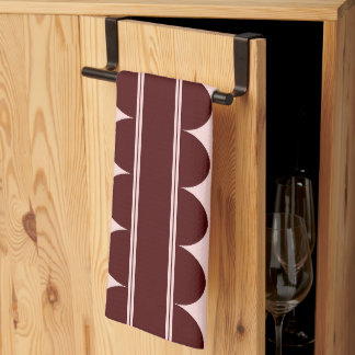 Maroon Scalloped Statement Kitchen Towel