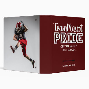 Maroon School Pride Mascot Name 3 Ring Binder