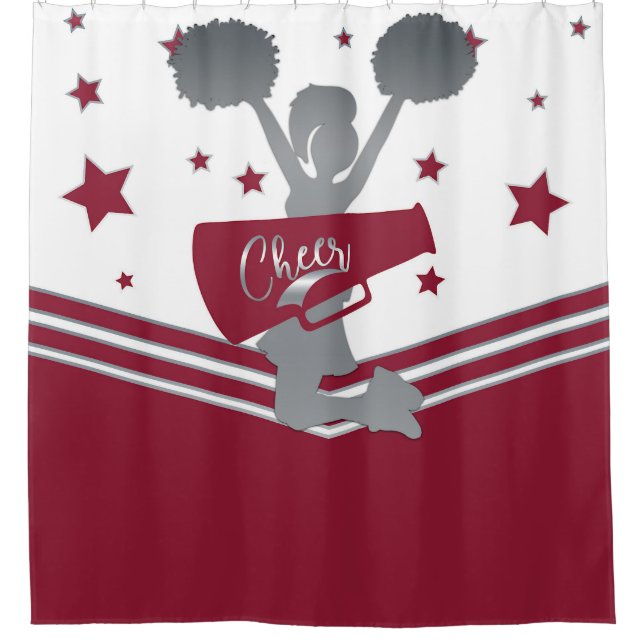 Maroon Silver Stars Cheer Cheer-leading Girls (Front)