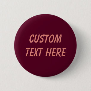 Maroon simple minimalist 2 inch round button